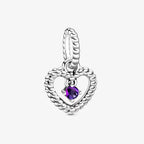 Charm cuore pendente Viola