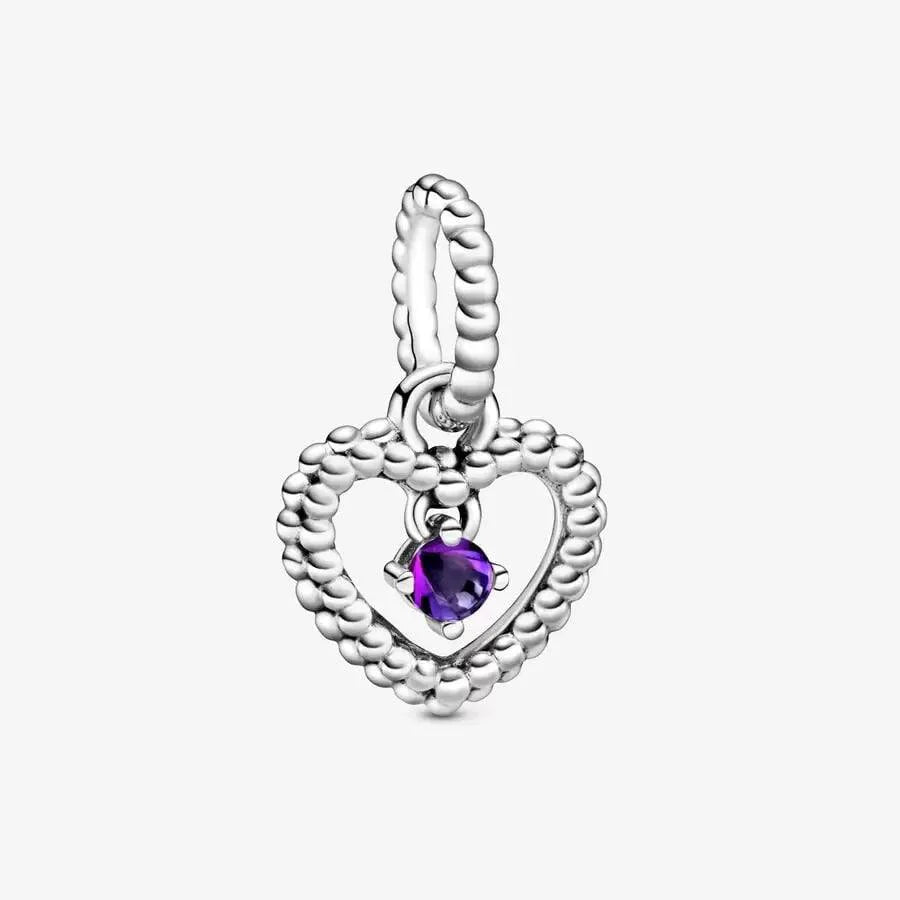Charm cuore pendente Viola