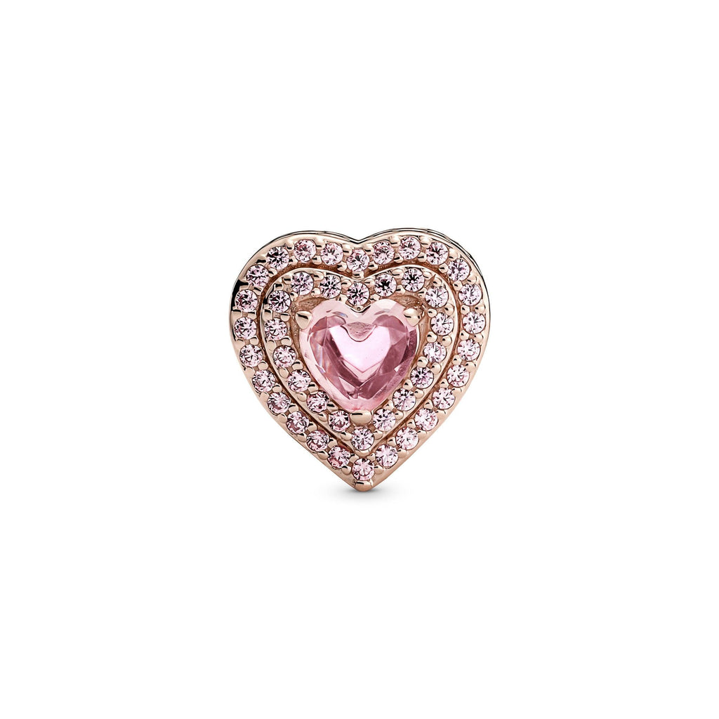 Charm Cuore Pietre Rosa