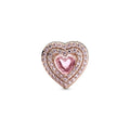 Charm Cuore Pietre Rosa