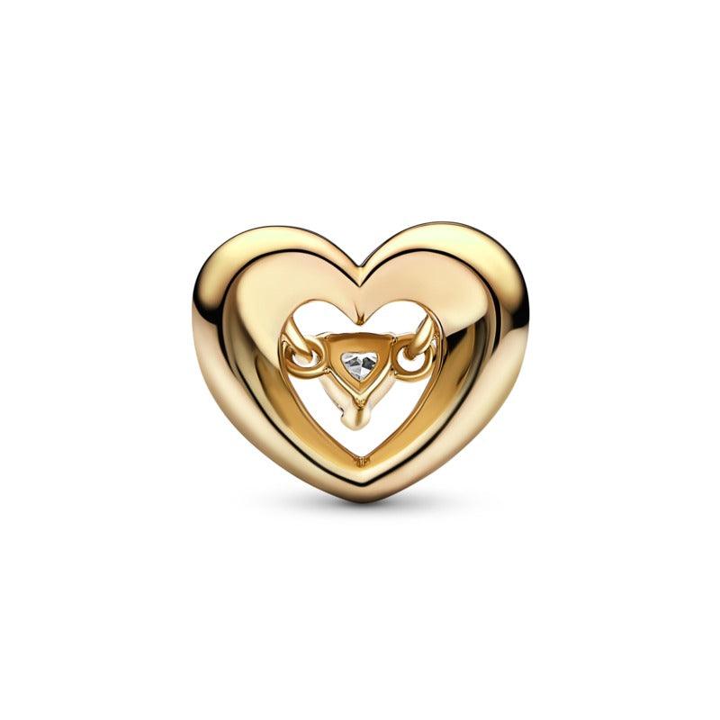Charm Cuore Splendente con Pietra