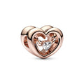 Charm Cuore Splendente con Pietra