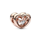 Charm Cuore Splendente con Pietra