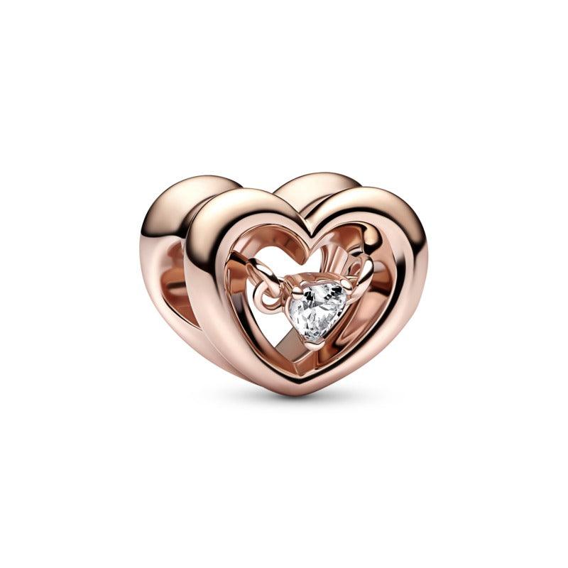 Charm Cuore Splendente con Pietra
