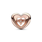 Charm Cuore Splendente con Pietra