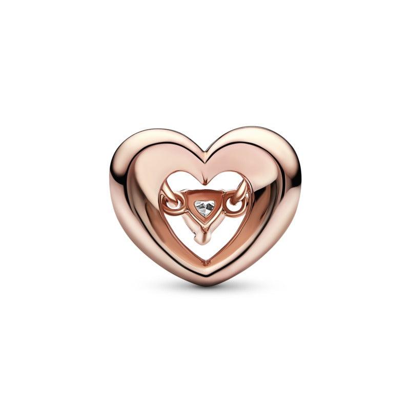 Charm Cuore Splendente con Pietra