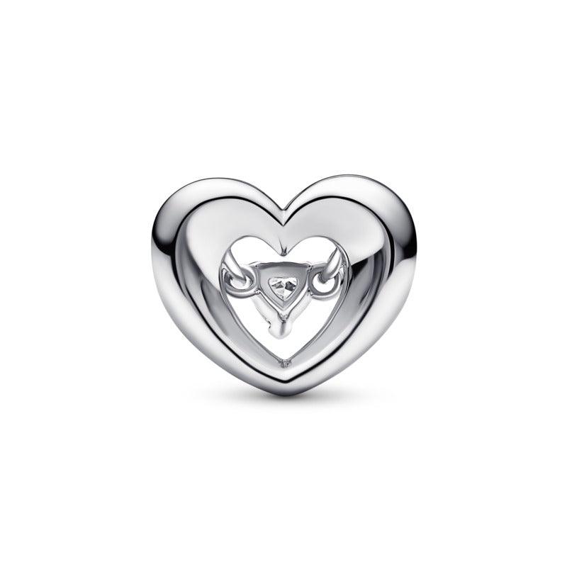 Charm Cuore Splendente con Pietra