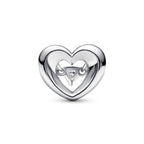 Charm Cuore Splendente con Pietra