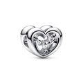 Charm Cuore Splendente con Pietra
