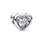 Charm Cuore Splendente con Pietra