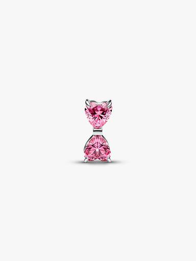 Charm Fiocco Luminoso Rosa Argento Sterling 925 - CHARM