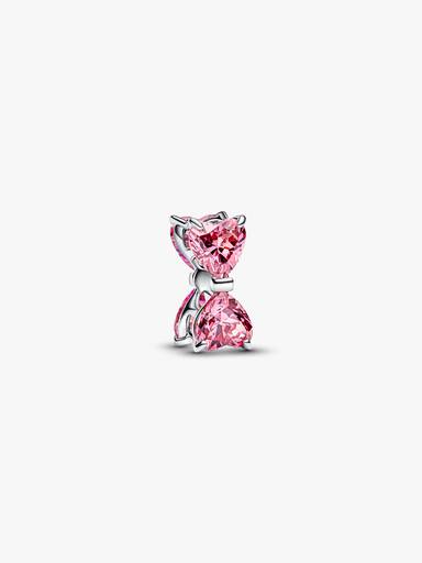 Charm Fiocco Luminoso Rosa Argento Sterling 925 - CHARM