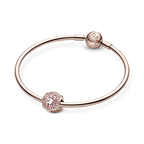 Charm Fiore Rosa Scintillante