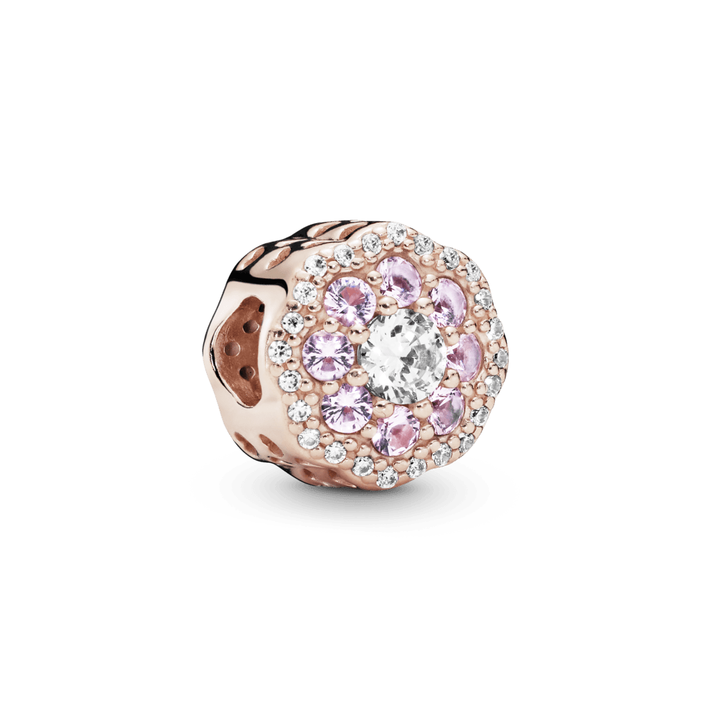 Charm Fiore Rosa Scintillante