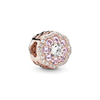 Charm Fiore Rosa Scintillante