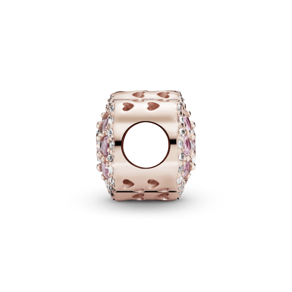 Charm Fiore Rosa Scintillante