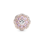 Charm Fiore Rosa Scintillante