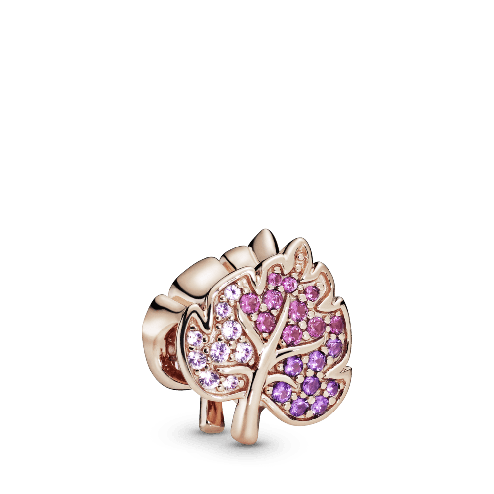 Charm Foglia Scintillante in Pavé