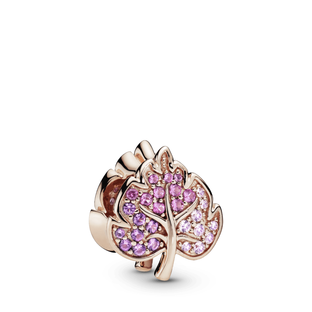 Charm Foglia Scintillante in Pavé