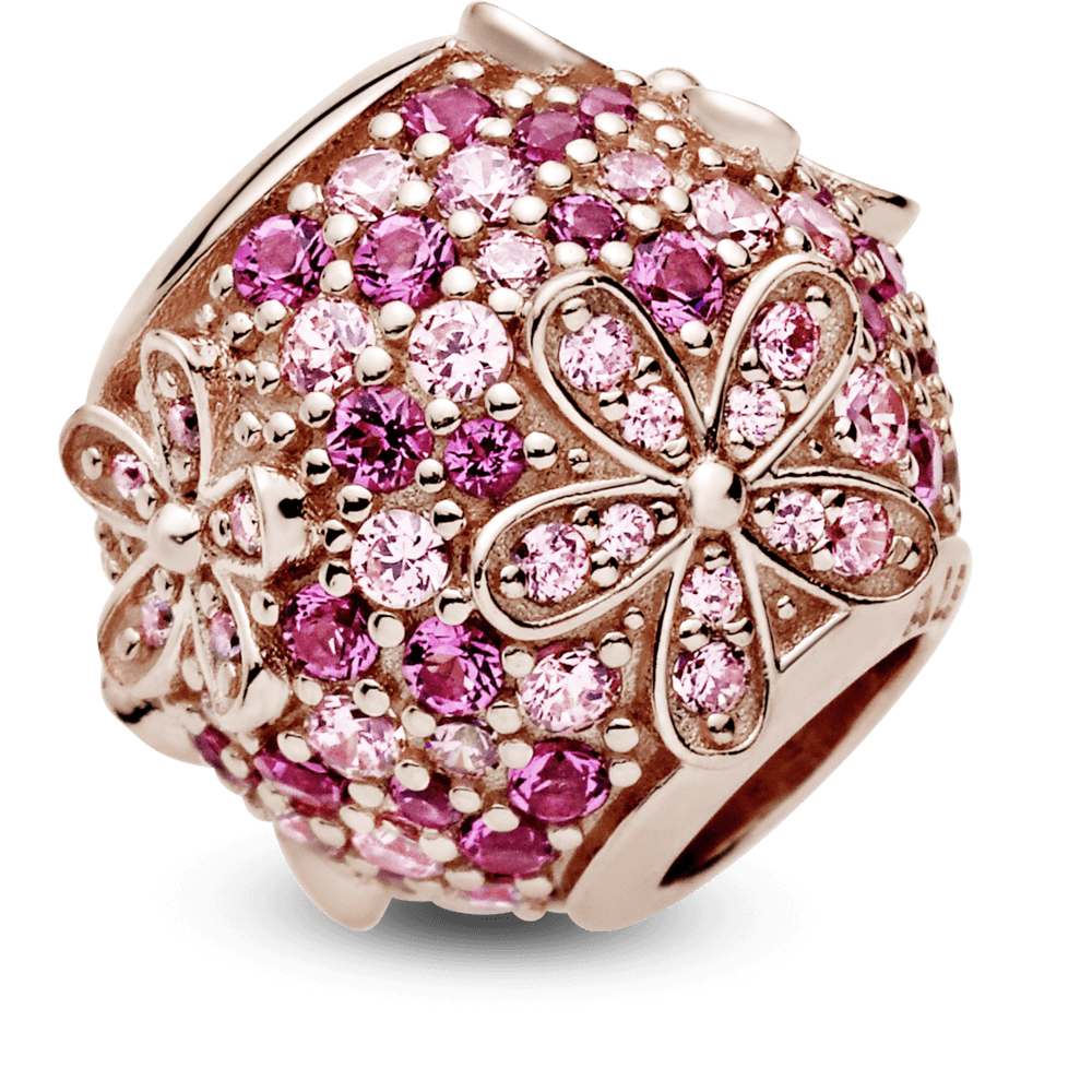 Charm Margherita Con Pavé Rosa