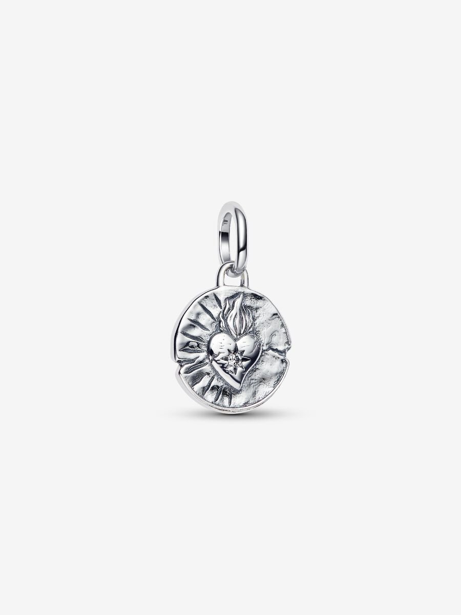 Charm Medallion Cuore Sacro ’Amor Vincit Omnia’ Argento Sterling 925 - CHARM
