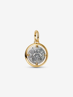 Charm Medallion Cupido ’Amor Fati’ Argento Sterling 925 Placcatura in Oro 14k - CHARM
