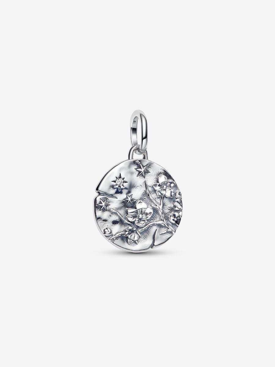 Charm Medallion Fiore di Ciliegio ’Vivat Floreat’ Argento Sterling 925 - CHARM