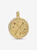 Charm Medallion Grande Frecce ’Ad Meliora’ Placcatura in Oro 14k - CHARM