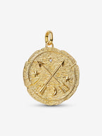Charm Medallion Grande Frecce ’Ad Meliora’ Placcatura in Oro 14k - CHARM