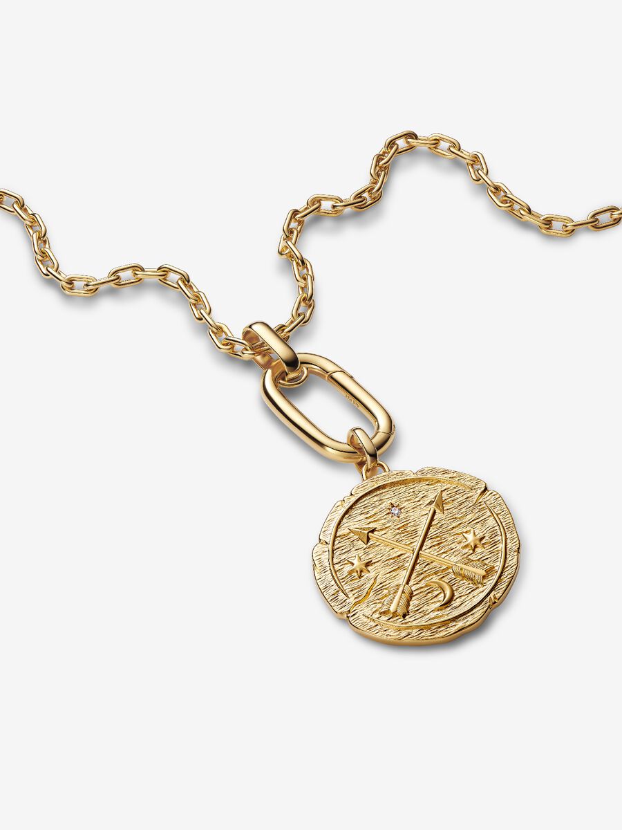 Charm Medallion Grande Frecce ’Ad Meliora’ Placcatura in Oro 14k - CHARM