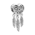 Charm Openwork Acchiappasogni Cuore Tre Piume
