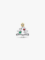Charm Openwork Albero di Natale Argento Sterling 925 Placcatura in Oro 14k - CHARM