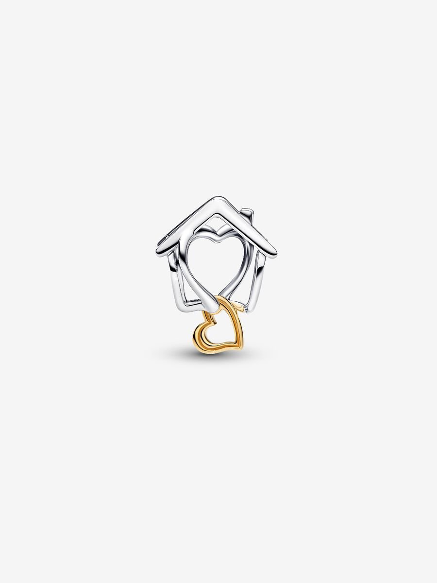 Charm Openwork Casa ’With You I’m Home’ Argento Sterling 925 Placcatura in Oro 14k - CHARM