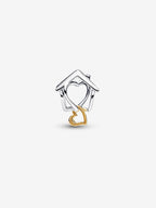 Charm Openwork Casa ’With You I’m Home’ Argento Sterling 925 Placcatura in Oro 14k - CHARM