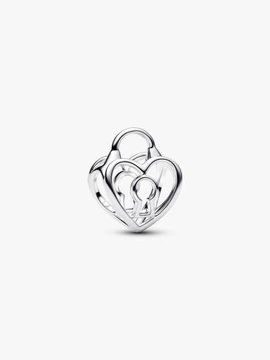 Charm Openwork Lucchetto Cuore Argento Sterling 925 - CHARM