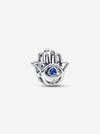 Charm Openwork Mano di Fatima Pietra Blu Argento Sterling 925 - CHARM