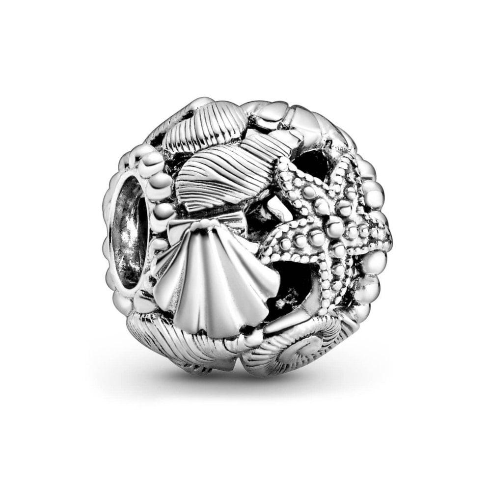 Charm openwork Stella Marina, Conchiglia e Cuore