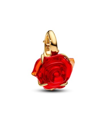 Charm Pandora Disney La Bella e La Bestia Rosa Incantata Vetro di Murano - CHARM