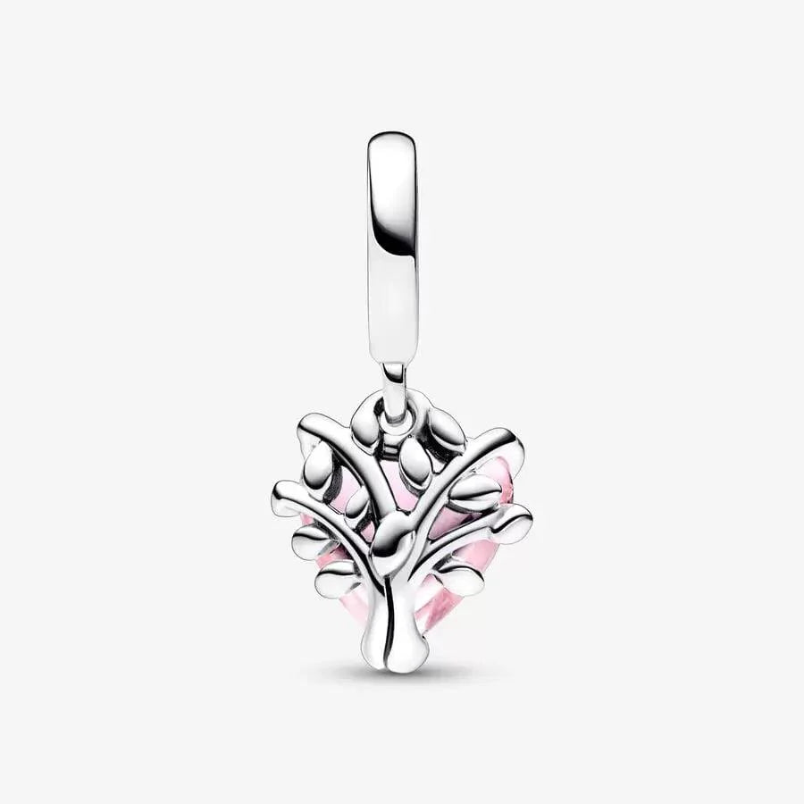 Charm Pendente Albero della Famiglia Rosa