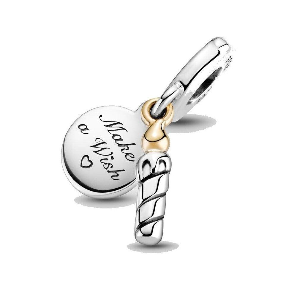 Charm Pendente Bicolore Candela Di Compleanno