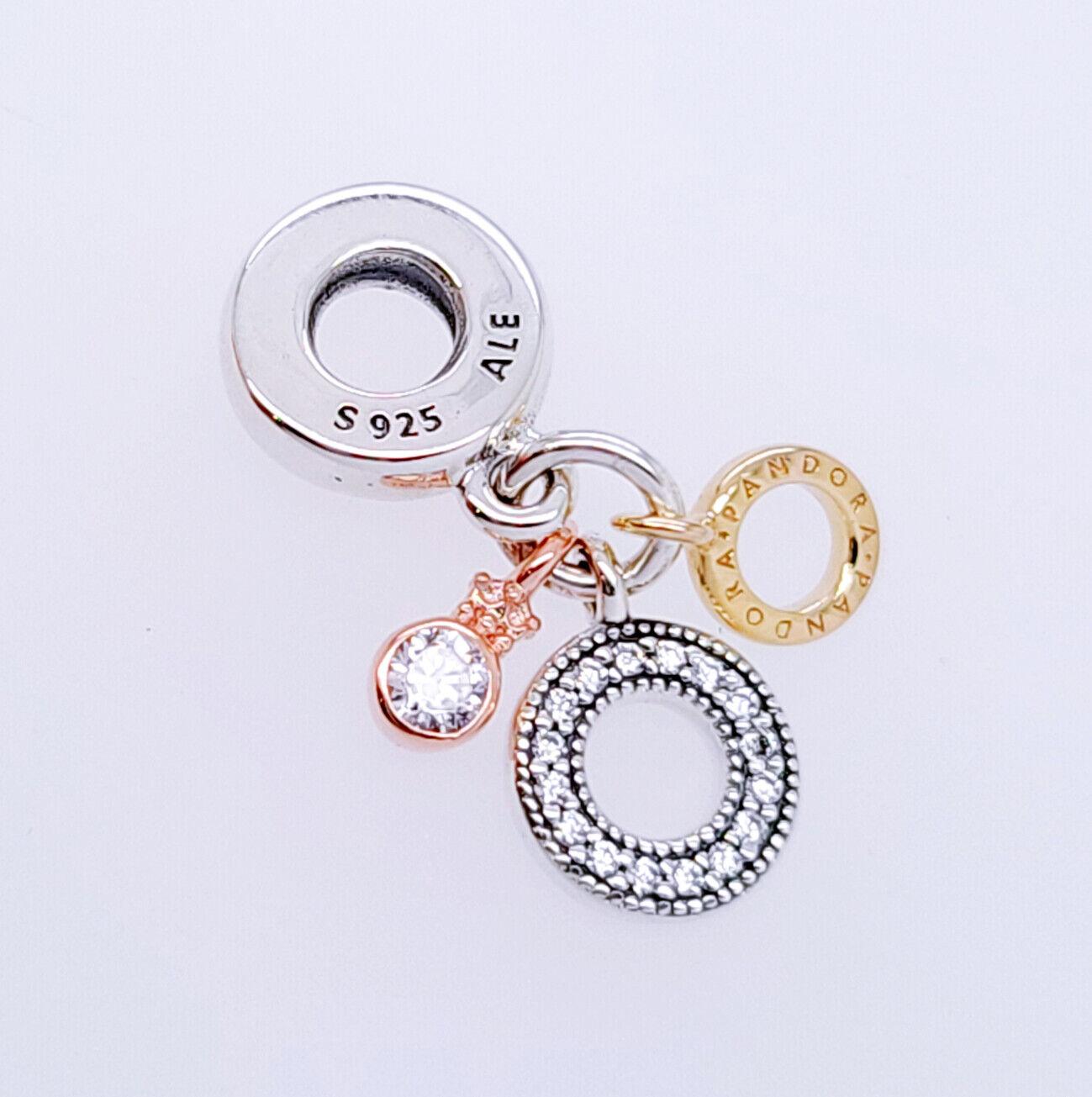 Charm Pendente con Logo e Triplo Monogramma