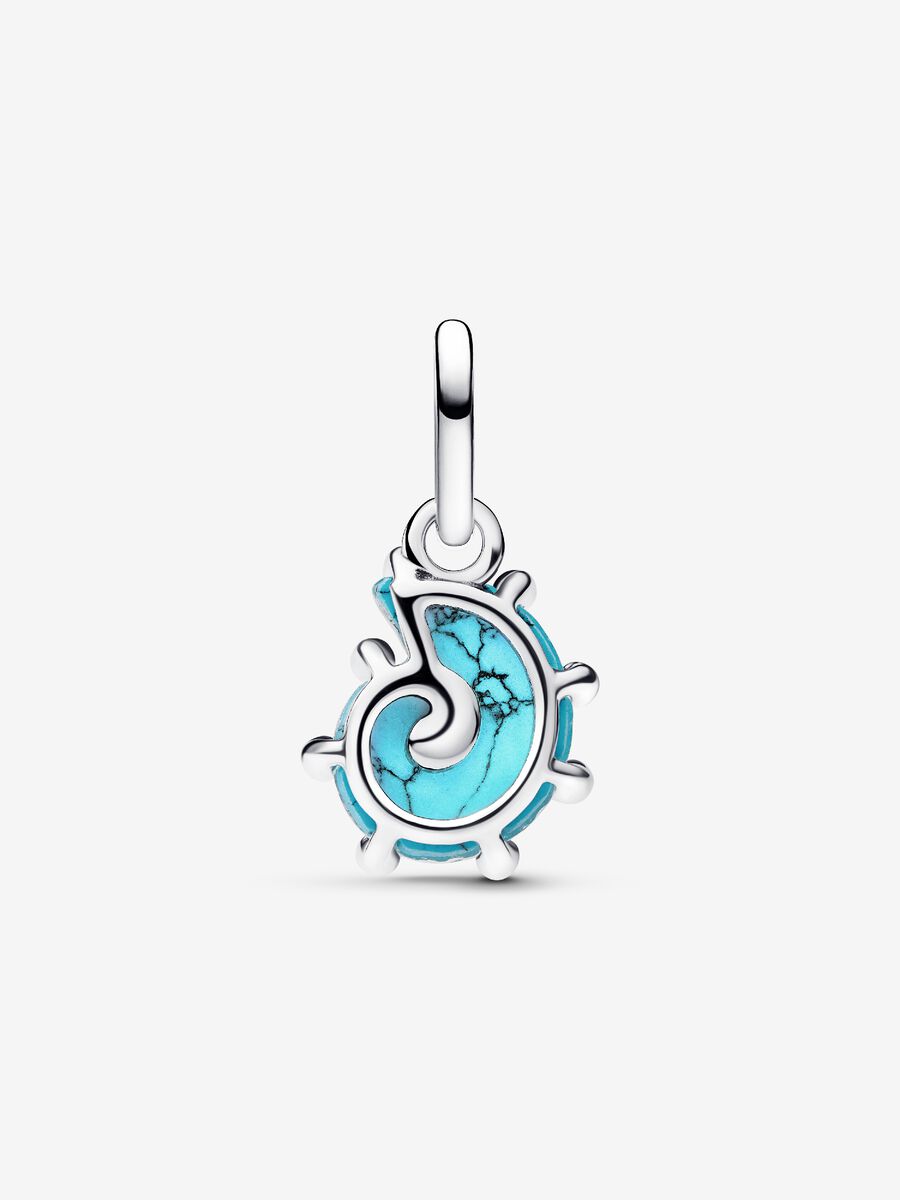 Charm Pendente Conchiglia Vetro di Murano Turchese Argento Sterling 925 - CHARM