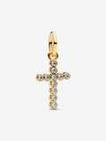 Charm Pendente Croce Luminosa Placcatura in Oro 14k - CHARM