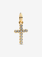 Charm Pendente Croce Luminosa Placcatura in Oro 14k - CHARM