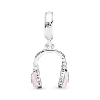 Charm - Pendente Cuffie Rosa