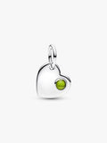 Charm Pendente Cuore con Pietra Verde Agosto da incidere Argento Sterling 925 - CHARM