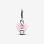 Charm Pendente Cuore di Mamma Rosa Opalescente