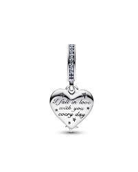 Charm Pendente Cuore e Stelle Blu