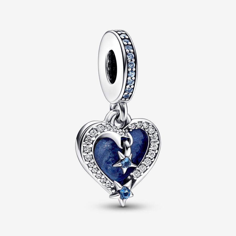 Charm Pendente Cuore e Stelle Blu