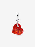 Charm Pendente Cuore Opale Rosso Argento Sterling 925 - CHARM